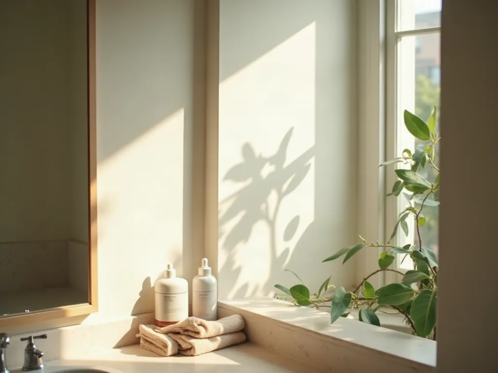 Je regrette ma blépharoplastie : comprendre pourquoi et savoir quoi faire Miroir de salle de bain éclairé par la lumière du matin